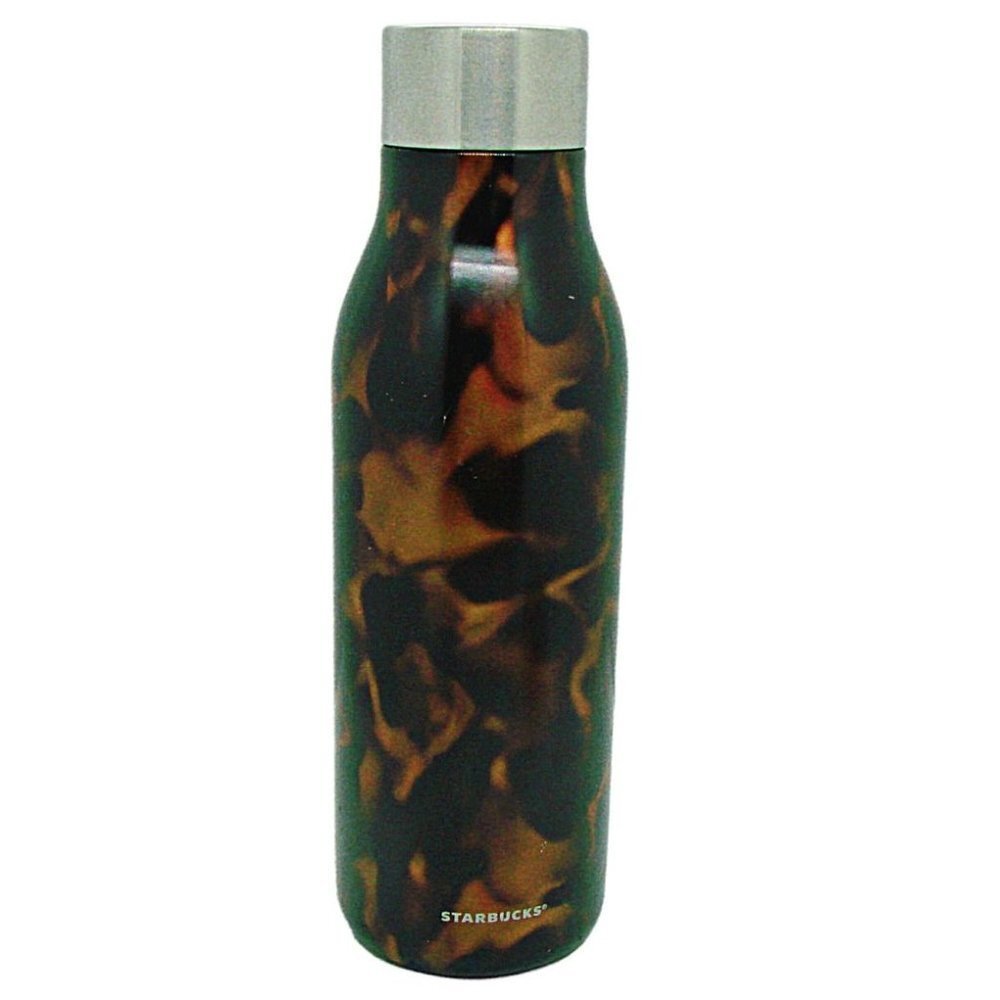 Starbucks Stainless Steel Double Wall Water Bottle 20 oz Smoky Brown Black Flame
